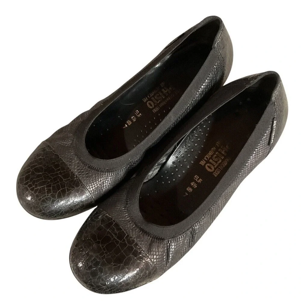 Mephisto Women's Elettra Ballet Flats BlackPatent Leather Slip On Size 7 Comfort
